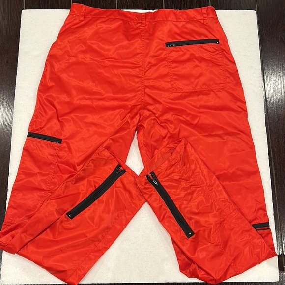 Panno d’or Original 100% Nylon Red Multi Pocket Parachute Pants size 38 - Picture 2 of 6